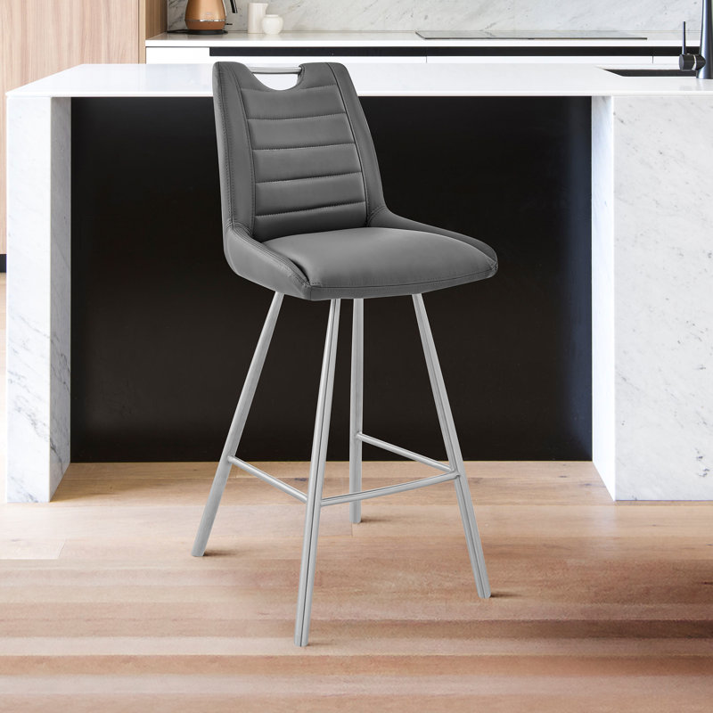 Tabouret de bar ou de comptoir en acier inoxydable brossé de 26 po Mogensen