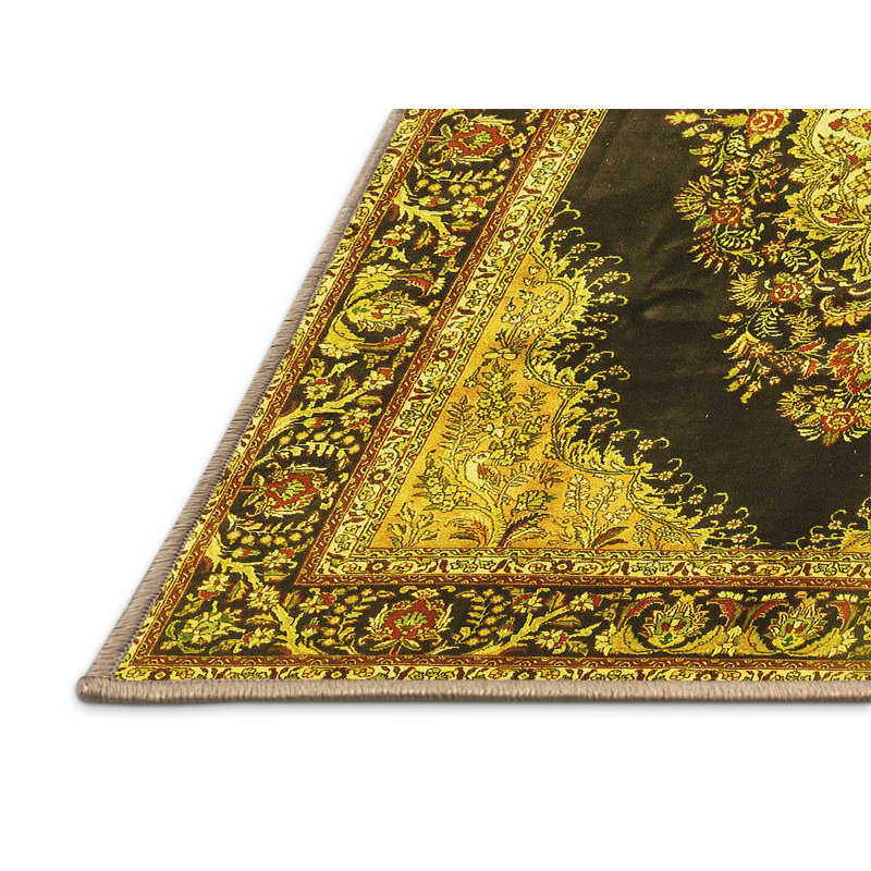 Chrishawna Washable Oriental Indoor Rug, Rectangle 5' x 7'