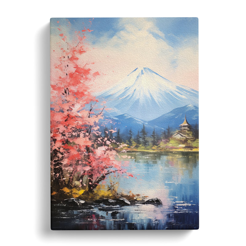 Mount Fuji Impressionism - Wrapped Canvas Print, 76cm H x 50cm W x 3cm D