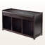 Banc de rangement 2 pièces avec coussin en similicuir brun Shirely, H 20,66 po x l 37,26 po x P 13,31 po