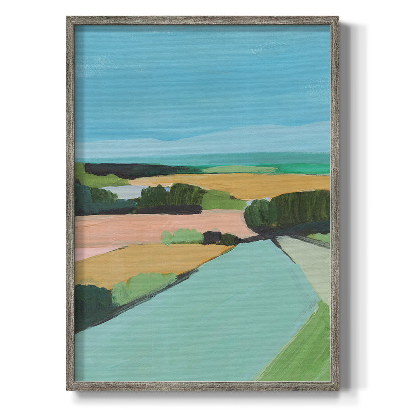«Bright Colored Countryside II», reproduction encadrée - bois massif, H 30 po x l 24 po