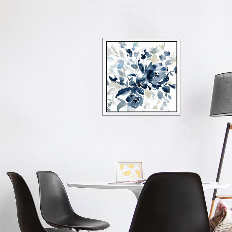 Indigo Garden I by Carol Robinson - Print on Canvas, 66.04 cm H x 66.04 cm W, White Framed