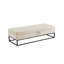Base de lit en métal avec velours beige 58,6 po-386890928-386890929