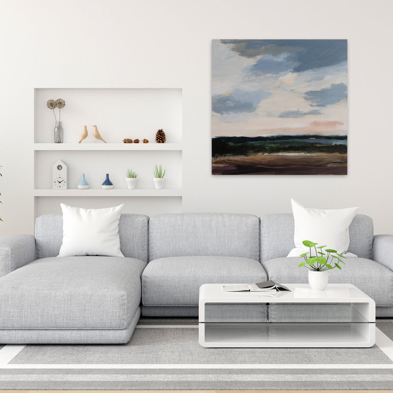 «June Light», art contemporain au coucher du soleil, H 36 po x l 36 po