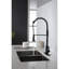 Pull Out Matte Black Faucet For Commercial Sink, Stainless Steel Kitchen With , Smooth Operation
