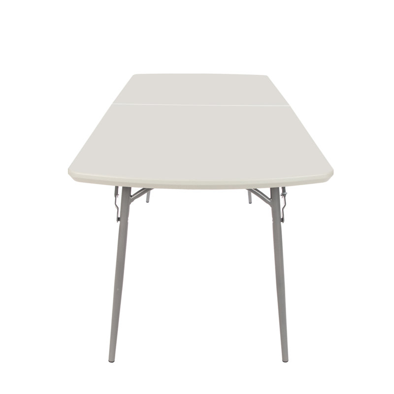 Gray 6 ft Fold-In-Half Banquet Table with Steel Frame