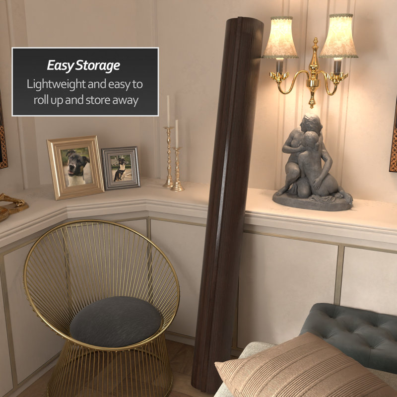 Siena Rolling Bamboo Room Divider, 6 ft. Tall, Dark Mocha