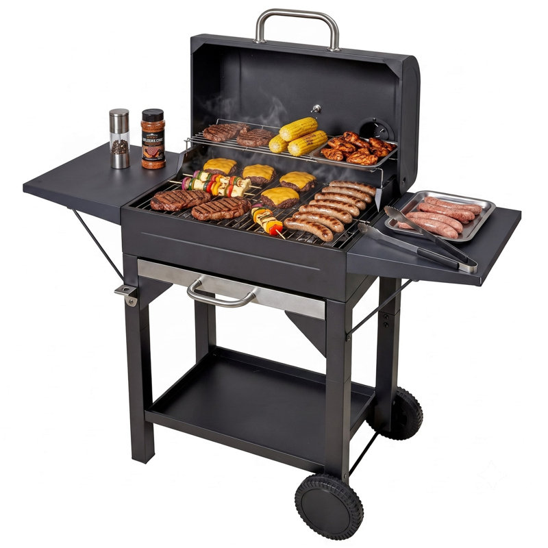 Urbn-Living Cheedla 109cm W Barrel Charcoal Grill