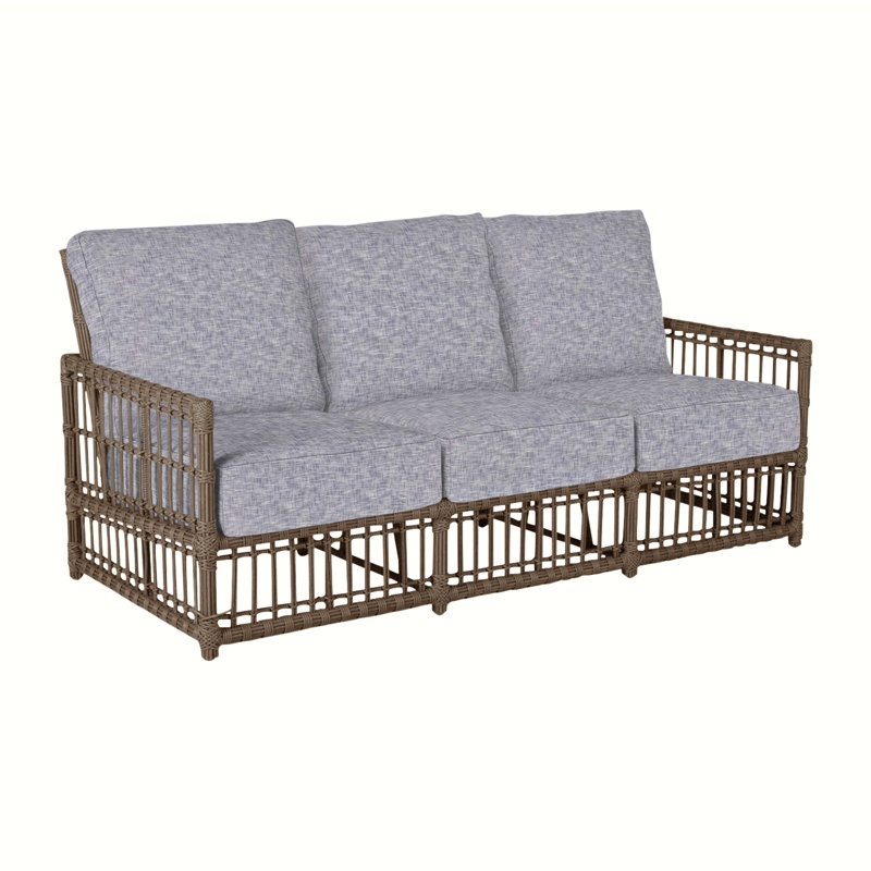 Newport Woven Sofa - Onyx, Linen Navy, No Welt, Onyx