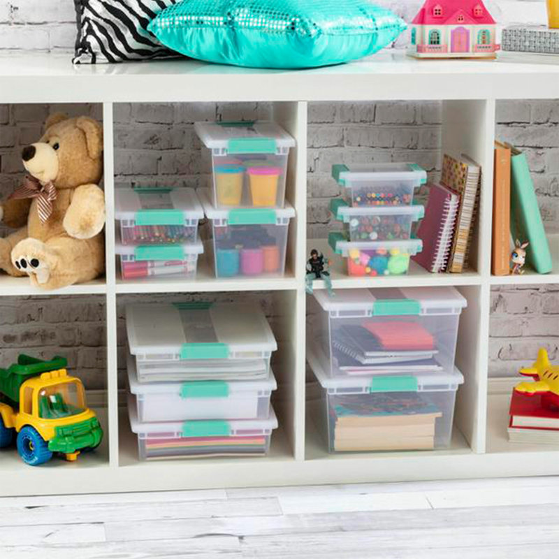 Sterilite Plastic Medium Clip Storage Box Container with Latching Lid