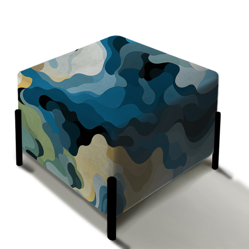 Blue Nomadic Blue Camouflage - Repose-pieds carré camouflage