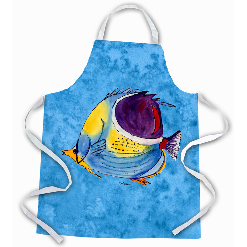 Tablier tropical pour poisson, Bleu / Jaune