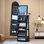 Armoire à bijoux pivotante à 360 °, armoire à bijoux sur pied et verrouillable avec miroir pleine grandeur