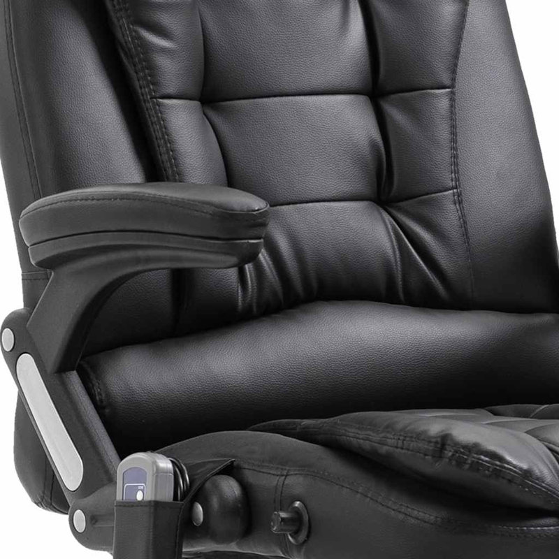 Massage Office Chair Black Faux Leather
