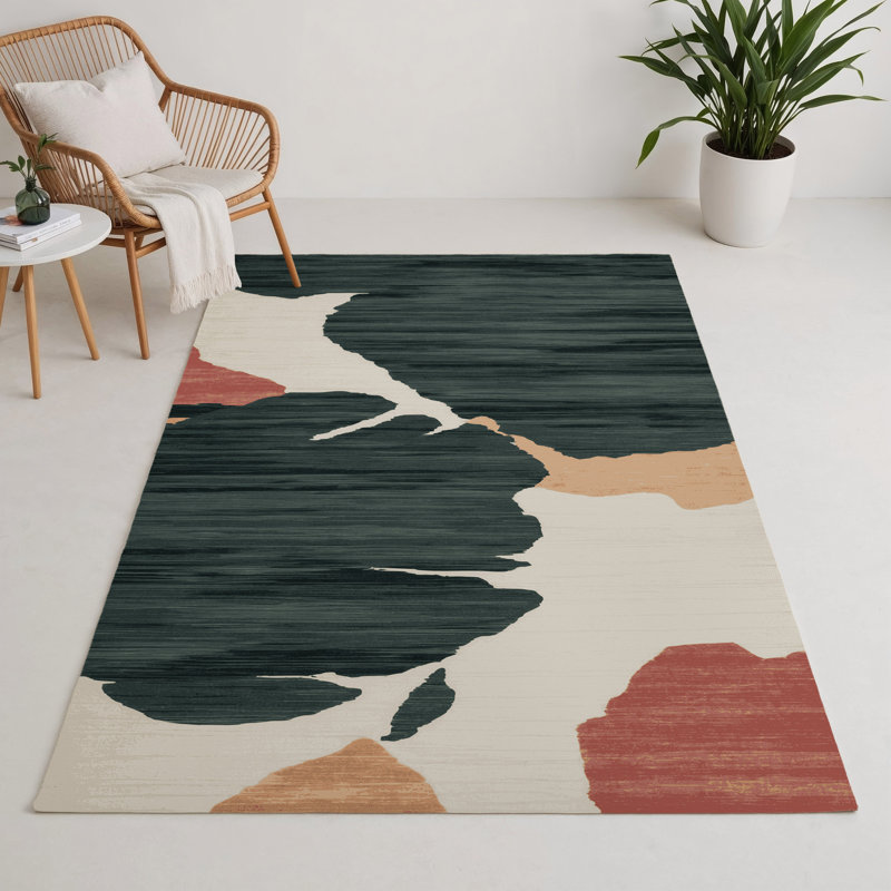 Watercolor Grey Indoor and Outdoor Area Rug, Rectangle 3' x 5'