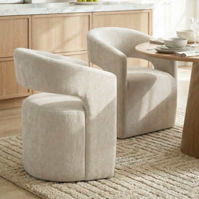 Roya Barrel-Back Dining Chair With Casters