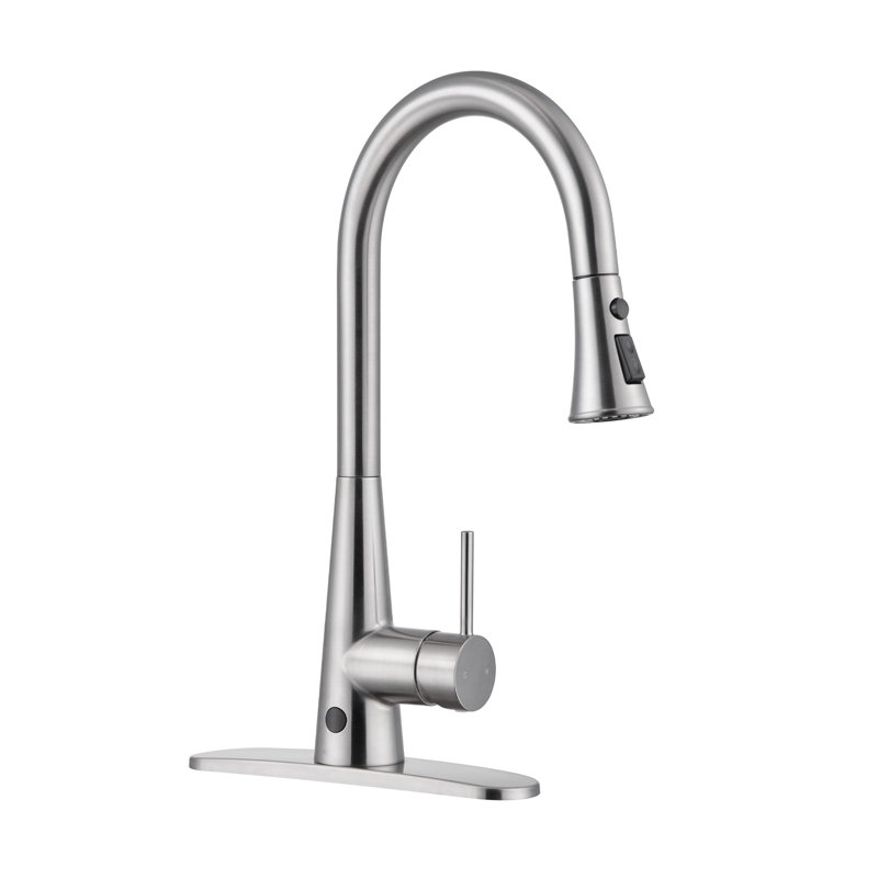 Dual Function Pull Down Sprayer Single Handle Kitchen Faucet with Touchless Sensor, Brushed Nickel