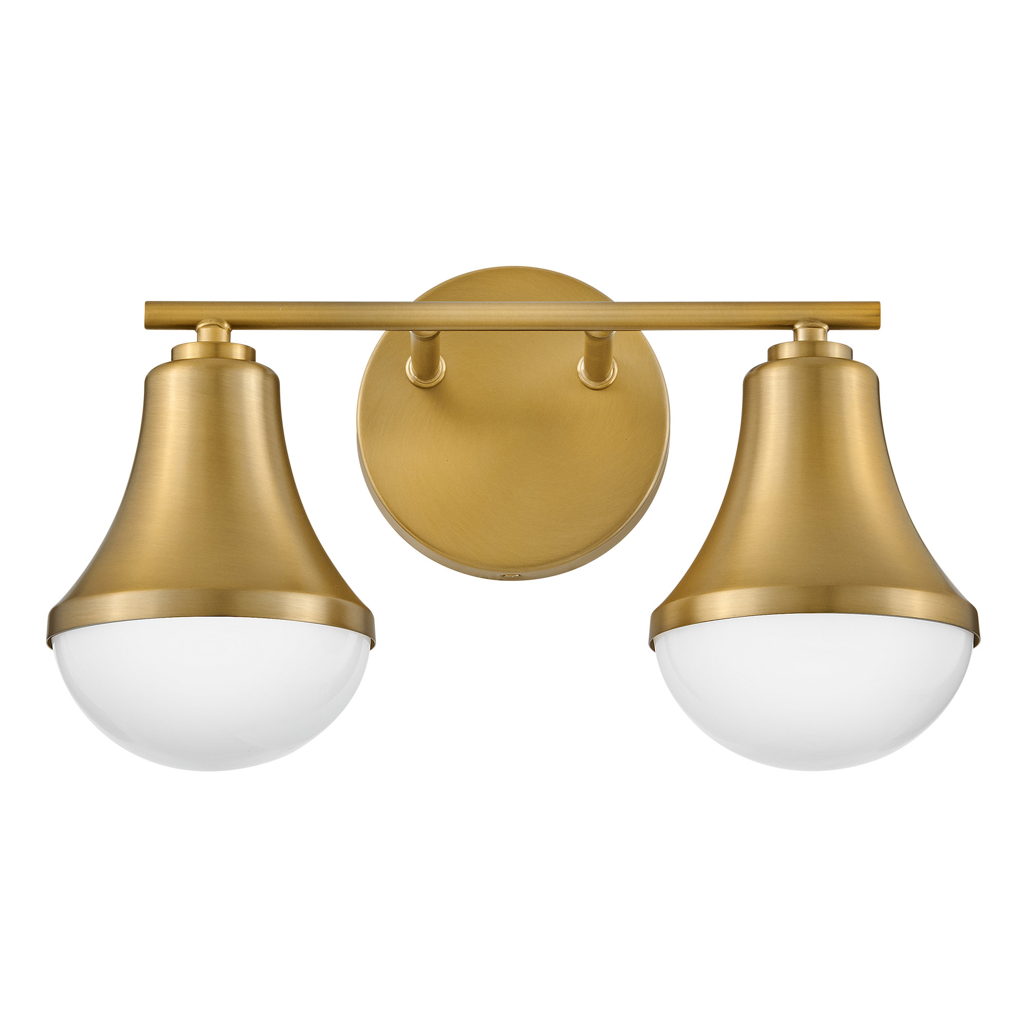 Capulet 2 Light Frosted Dimmable Vanity Light, Lacquered Brass