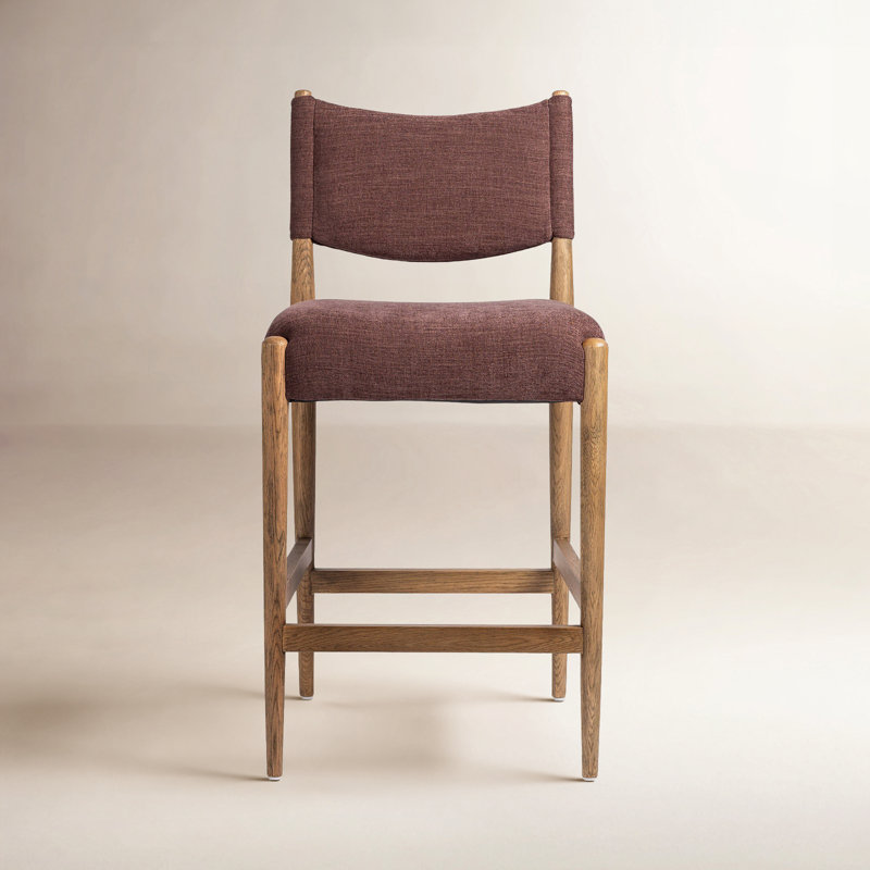 Tara Upholstered Stool, Toasted Oak, Laughlin Plum