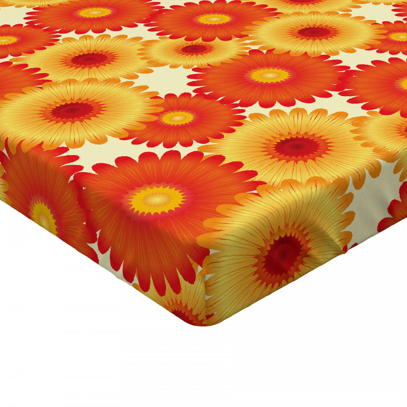 Microfiber Floral Fitted Sheet, Full Fitted Sheet