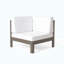 Ensemble modulaire d'extérieur en bois avec coussins, blanc