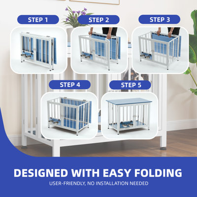 Foldable Pet Crate End Table