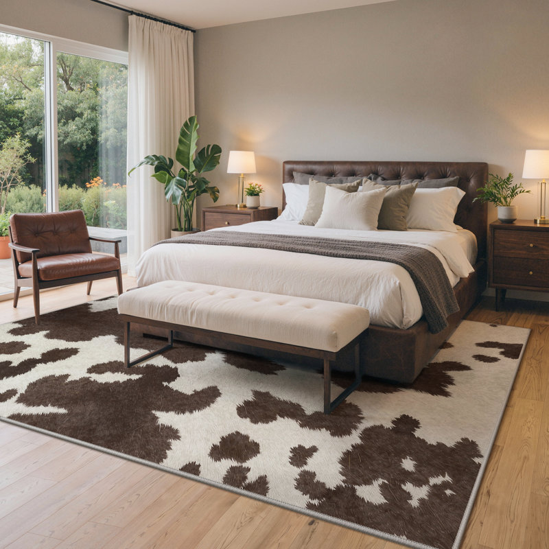 Tapis antidérapant beige / brun Aura, Rectangle 6 pi x 9 pi