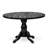 A Round Modern Kitchen Table with Ebony Wave Marble Pattern tabletop, Black Finish-1153974964