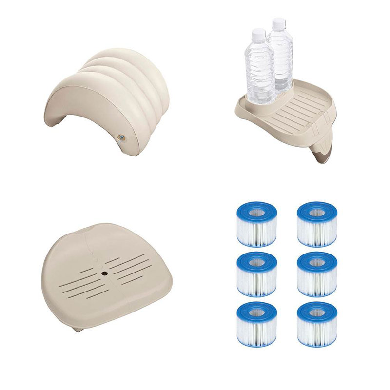 Appui-tête PureSpa, plateau supplémentaire, siège de spa et filtres de type SI 2