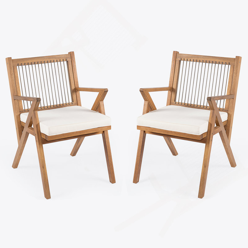 Ensemble de 2 chaises de patio avec coussin