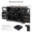 Kitchen Island with Drop Leaf, Power Outlet,4 Door Shelves-363244224