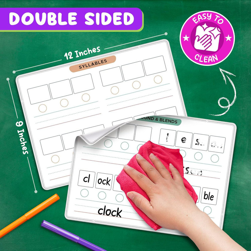  Roll Over Image To Zoom In Scribbledo Phonemic Awareness Sounds & Blends Dry Erase Sheets 9”x12”