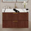 Meuble-lavabo flottant moderne de 30 po avec plateau en pierre frittée sans soudure-311718894