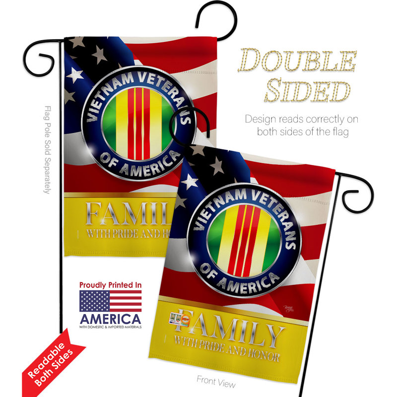 2 côtés 19 po x 13 po Ensemble de drapeaux de jardin «US Vietnam»