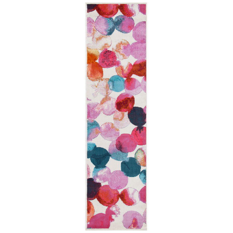 Ofrath Power Loom Pink Area Rug, Runner 2'2" x 11'