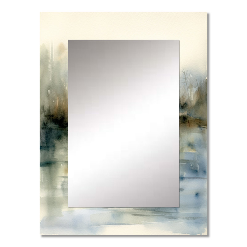 Makris Ducks in Pond II - Duck Decorative Wall Mirror, Modern Mirror, Printed Metal Art, 32" x 24"
