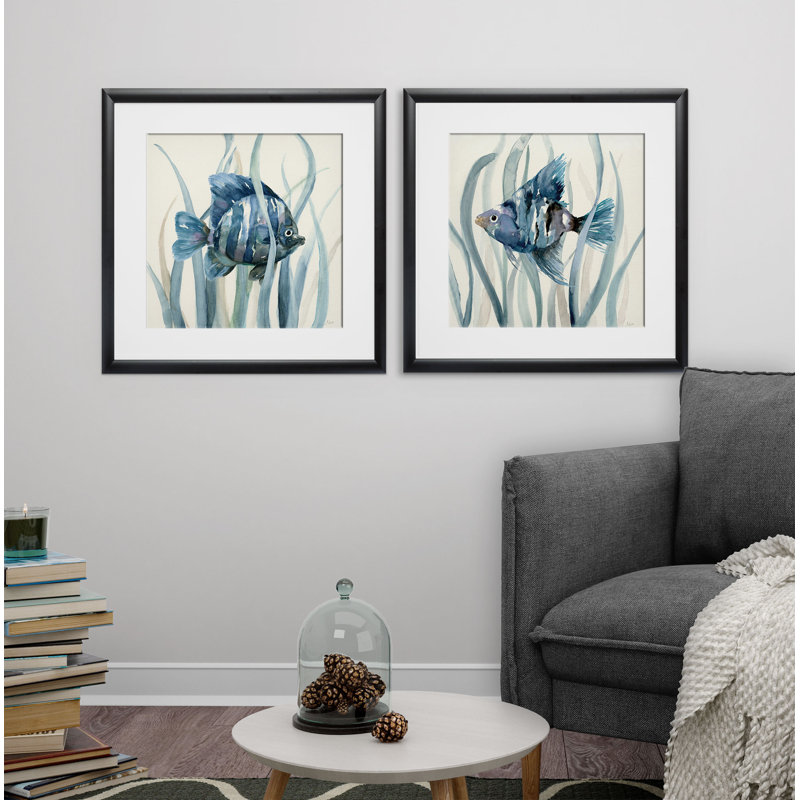 " Fish " 2 - Pieces, Black Framed
