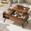 Eoghan Lift Top Coffee Table with Storage, Modern Coffee Tables with Adjustable Shelf, Square Wood Coffee Table for Living Room
