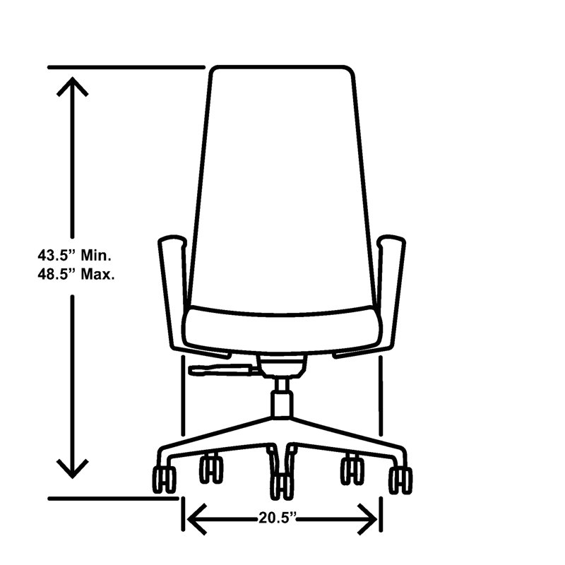 HON Cofi Executive High Back Office Chair, Weight-Activated Tilt, Polished Aluminum Base, Nimbus, Nimbus