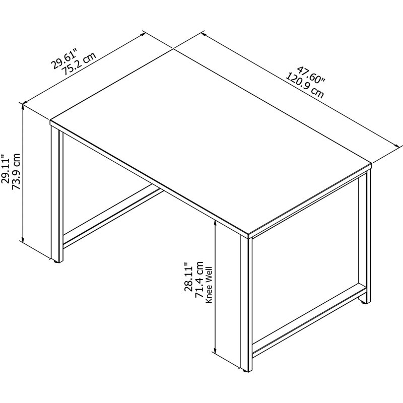 Bureau 400 Series, H 29,12 po x l 47,6 po x P 29,61 po, Gris orage / argent