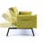 Foldable Multi - Functional 70 Inch Cotton And Linen Bed, Transforms Balcony Into Second Living Room, With Central Cup Holder Armrest Storage Dual Mode Switch, 2 Pillows, Yellow Dark Grey Beige-1238046060