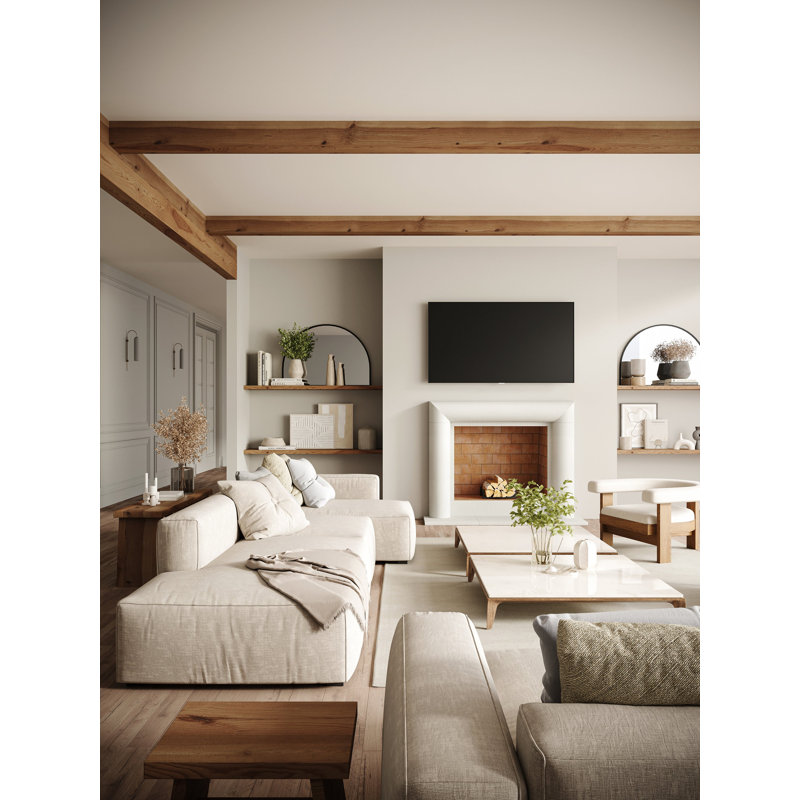 Encadrement de foyer en pierre avec foyer standard Aspen, Gris, 8" D x 50" H x 60" W