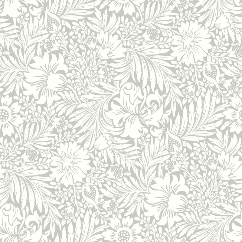 Papier peint adhésif moderne Acanthus, gris