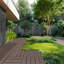 Dalles de terrasse emboîtables en plastique imitation bois, paquet de 10, 30 x 30 cm (12 x 12 po), 0,93 m² (10 pi²), imperméables et résistantes aux intempéries, idéales pour terrasse, porche, balcon, jardin ou terrasse en bois, brun foncé.-106766283