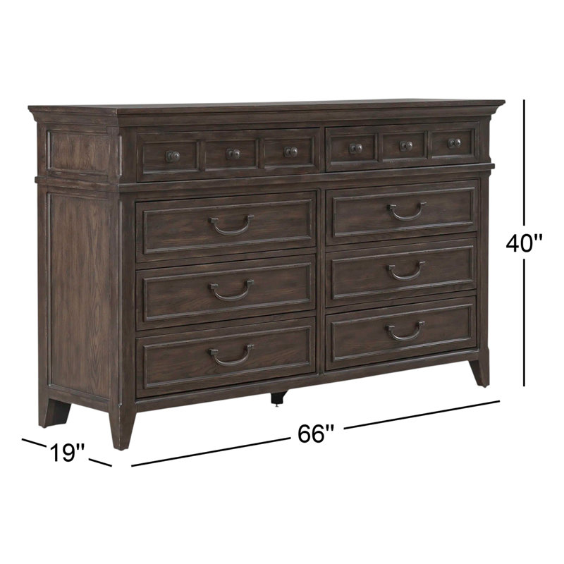 Trelawny 8 Drawer Dresser - Saddle Brown