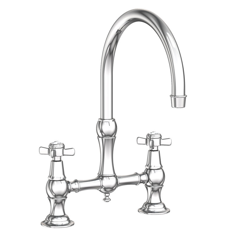 Fairfield Kitchen Bridge Faucet, Polished Chrome