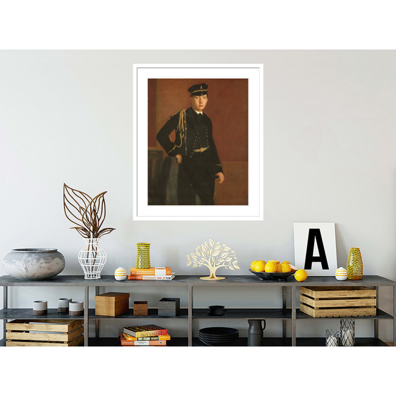 «Achille De Gas in the uniform of a cadet» par Edgar Degas, impression giclée encadrée, H 40,27 po x l 33,5 po