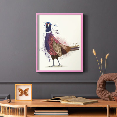 Pheasant Splash 6, reproduction encadrée - bois massif