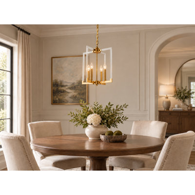Lustre 4 lumières avec accoudoirs en acrylique transparent Joice