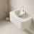 Dina 36" Bathroom Vanity&Sink, Floating Curved Edges Striped Storage Cabinet With Drawer, Matte Stone White Bowl Ceramic Basin&Carrara White Sintered Stone Top, Pre-Assembled, White Color-1222487883